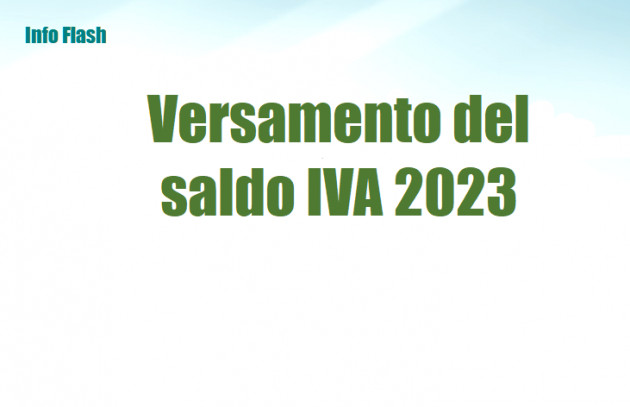 Versamento del saldo IVA 2023