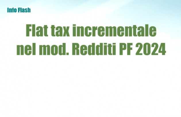 Flat tax incrementale nel modello Redditi PF 2024