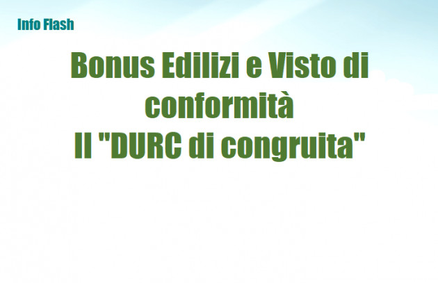 Bonus Edilizi E Visto Di Conformità - Il DURC Di Congruita - Redazione ...