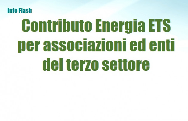 Contributo Energia ETS per associazioni ed enti del terzo settore 