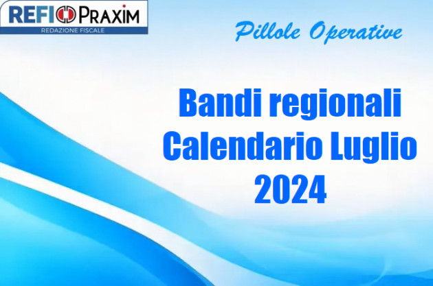 Bandi regionali – Calendario Luglio 2024