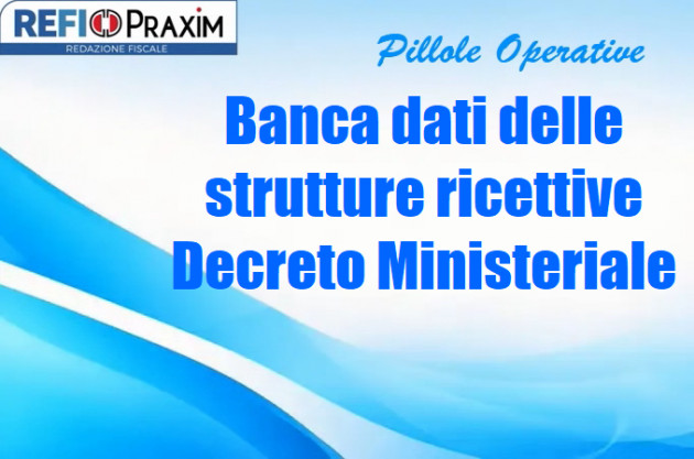 Banca dati delle strutture ricettive – Decreto Ministeriale