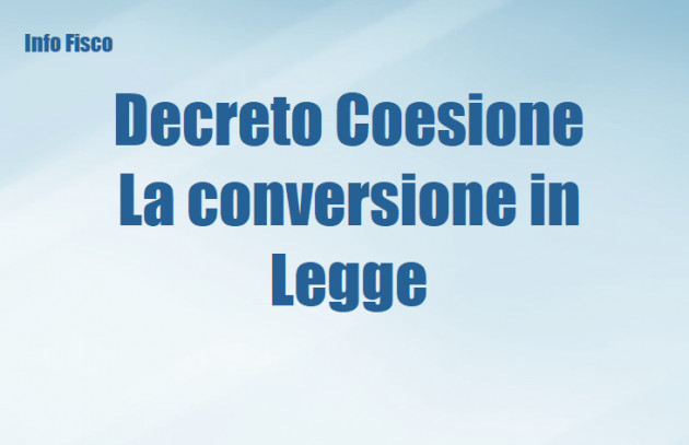 Decreto Coesione - La conversione in legge