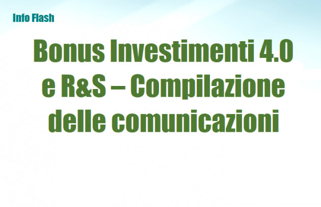 Bonus Investimenti 4.0 e R&S – Compilazione delle comunicazioni