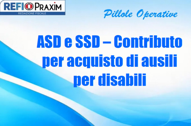 ASD e SSD – Contributo per acquisto di ausili per disabili