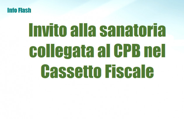 Invito alla sanatoria collegata al CPB nel Cassetto Fiscale del contribuente