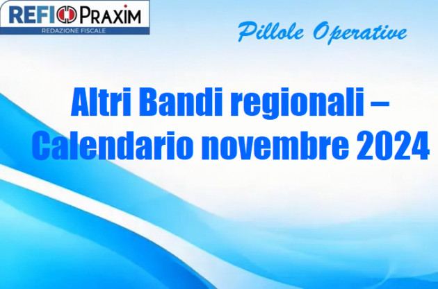 Altri Bandi regionali – Calendario novembre 2024