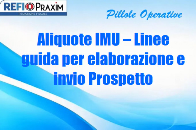 Aliquote IMU – Linee guida per elaborazione e invio Prospetto