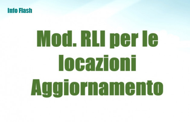 Modello RLI per la registrazione delle locazioni - Aggiornamento