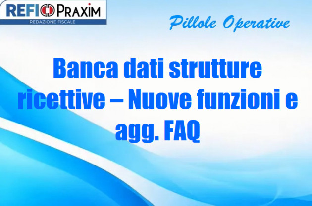 Banca dati strutture ricettive – Nuove funzioni e agg. FAQ