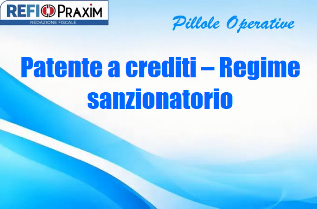 Patente a crediti – Regime sanzionatorio