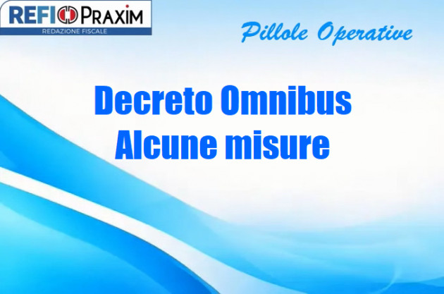 Decreto Omnibus – Alcune misure