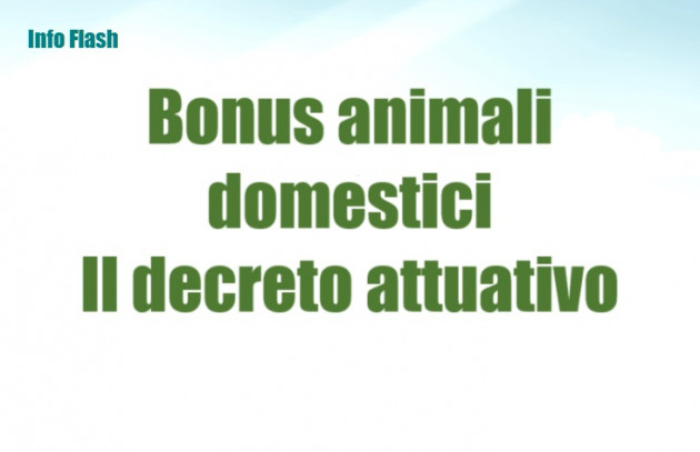 Bonus animali domestici - Il decreto attuativo