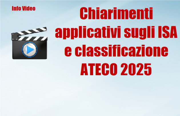 Chiarimenti applicativi sugli ISA e classificazione ATECO 2025