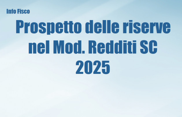 Prospetto delle riserve nel Mod. Redditi SC 2025