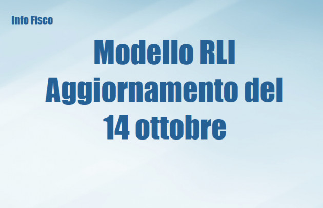 Modello RLI – Aggiornamento del 14 ottobre