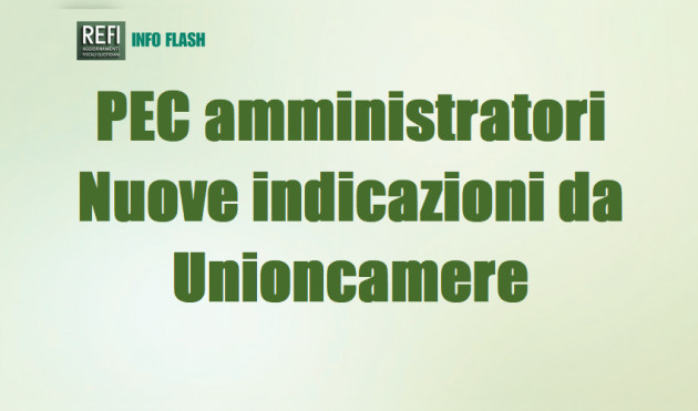 PEC amministratori - Nuove indicazioni da Unioncamere
