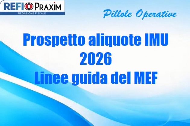 Prospetto aliquote IMU 2026 – Linee guida del MEF