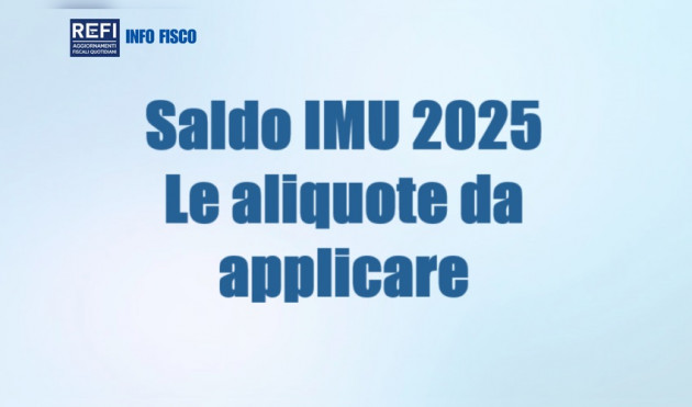 Saldo IMU 2025 – Le aliquote da applicare