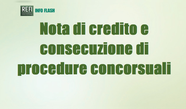 Nota di credito e consecuzione di vecchie procedure concorsuali