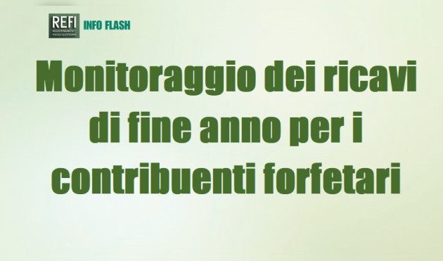 Monitoraggio dei ricavi di fine anno per i contribuenti forfetari