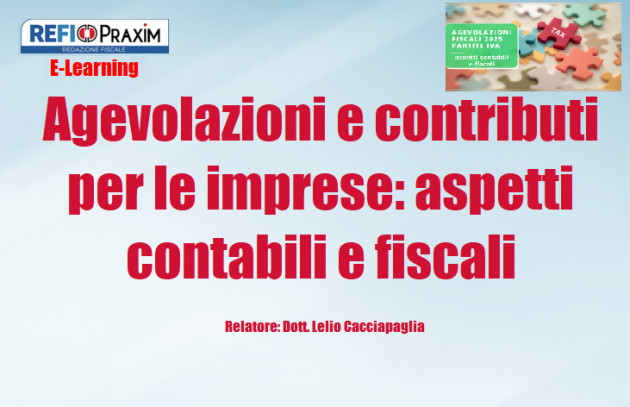 Differita - Agevolazioni e contributi per le imprese: aspetti contabili e fiscali