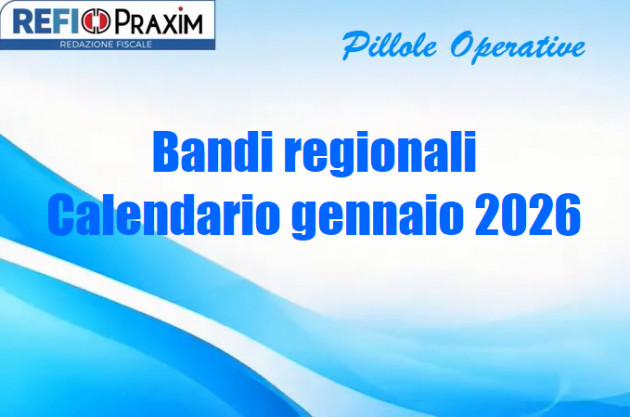 Bandi regionali – Calendario gennaio 2026
