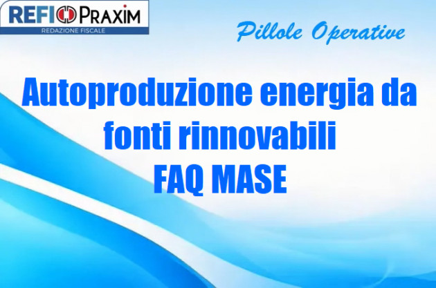 Autoproduzione energia da fonti rinnovabili – FAQ MASE
