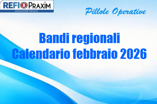 Bandi regionali – Calendario febbraio 2026