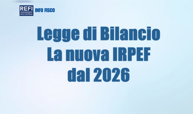 Legge di Bilancio 2026 - La nuova IRPEF dal 2026