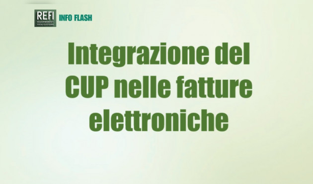 Integrazione del CUP nelle fatture elettroniche da parte dell'acquirente