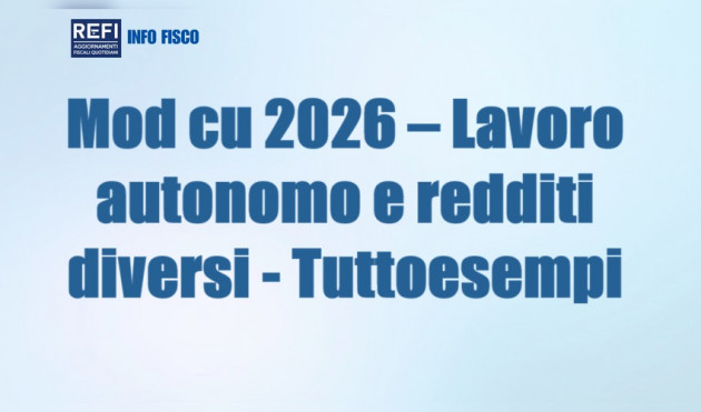 Mod cu 2026 – Lavoro autonomo e redditi diversi - Tuttoesempi