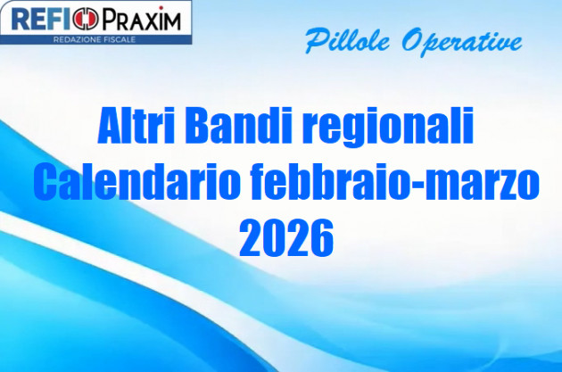 Altri Bandi regionali – Calendario febbraio-marzo 2026