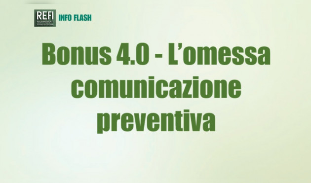 Bonus Investimenti 4.0 – Gestione dell’omessa comunicazione preventiva