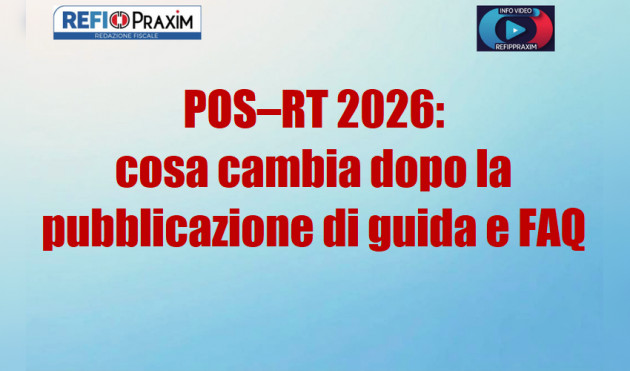 POS–RT 2026: cosa cambia dopo la pubblicazione di guida e FAQ
