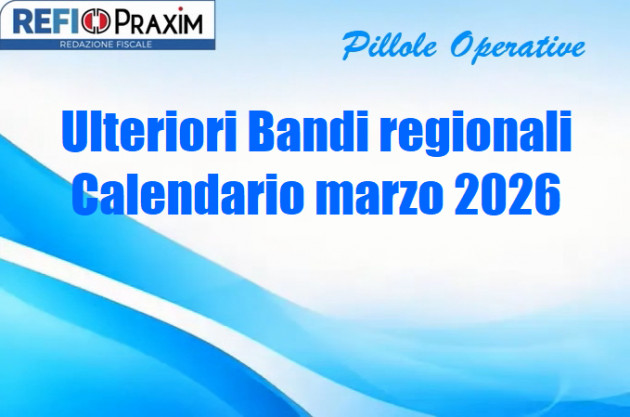 Ulteriori Bandi regionali – Calendario marzo 2026