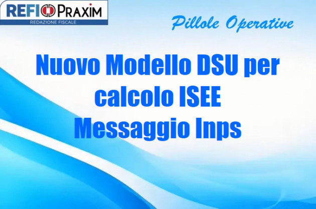 Nuovo Modello DSU per calcolo ISEE – Messaggio Inps