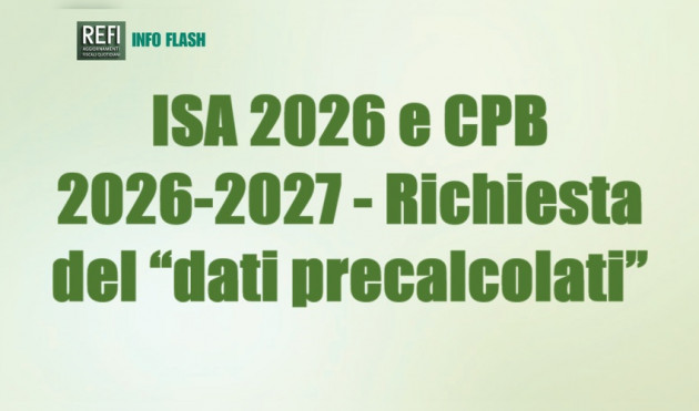 ISA 2026 e CPB 2026-2027  – La richiesta del “dati precalcolati”
