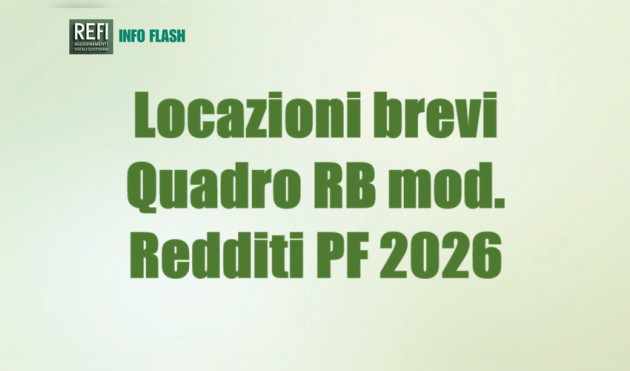 Locazioni brevi nel Quadro RB del modello Redditi PF 2026