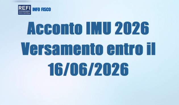 Acconto IMU 2026 – Versamento entro il 16 giugno