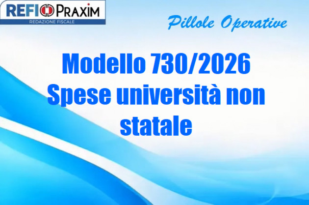 Modello 730/2026 – Spese università non statale