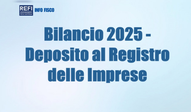 Bilancio 2025 - Deposito al Registro delle Imprese