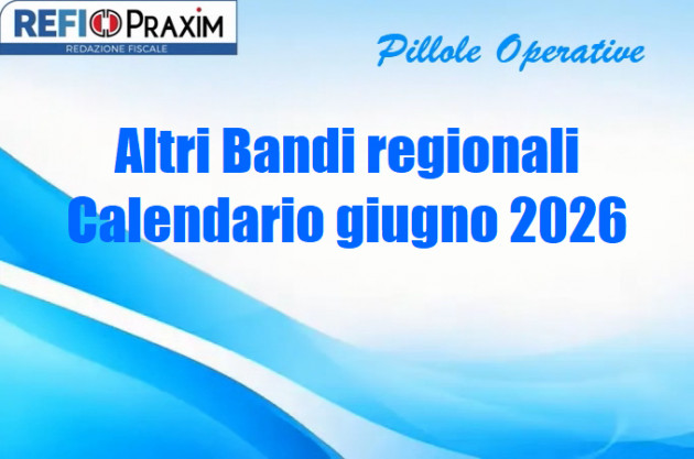 Altri Bandi regionali – Calendario giugno 2026