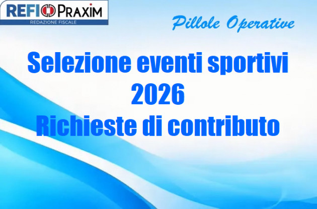 Selezione eventi sportivi 2026 – Richieste di contributo