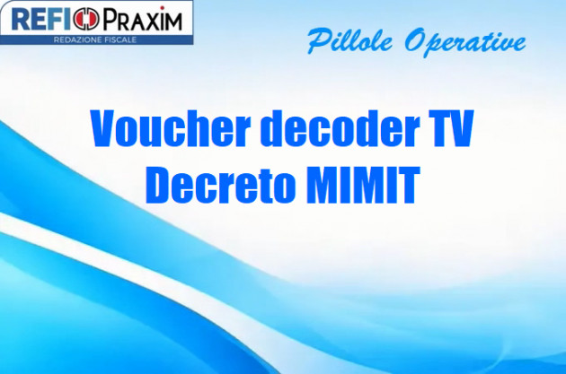 Voucher decoder TV – Decreto MIMIT