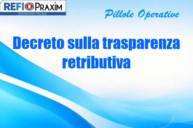 Decreto sulla trasparenza retributiva