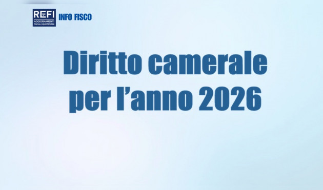 Diritto camerale per l’anno 2026