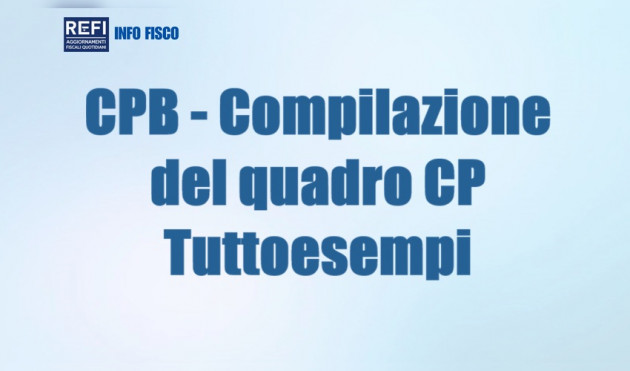 CPB - Compilazione del quadro CP - Tuttoesempi