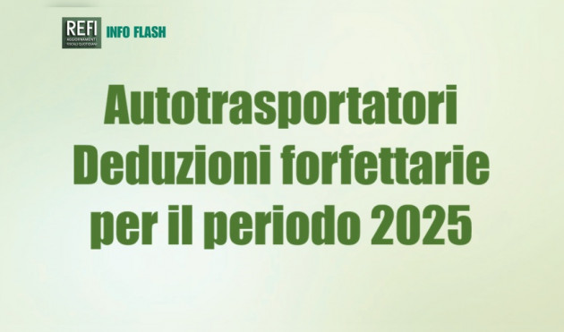 Autotrasportatori - Deduzioni forfettarie per il periodo 2025