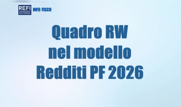 Quadro RW nel modello Redditi PF 2026